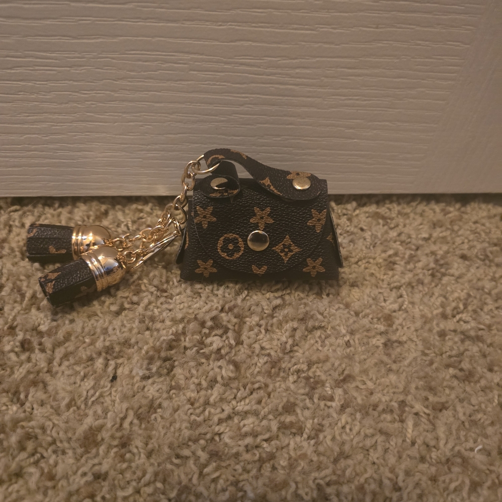 Elegant Brown Mini Bag Keycharm